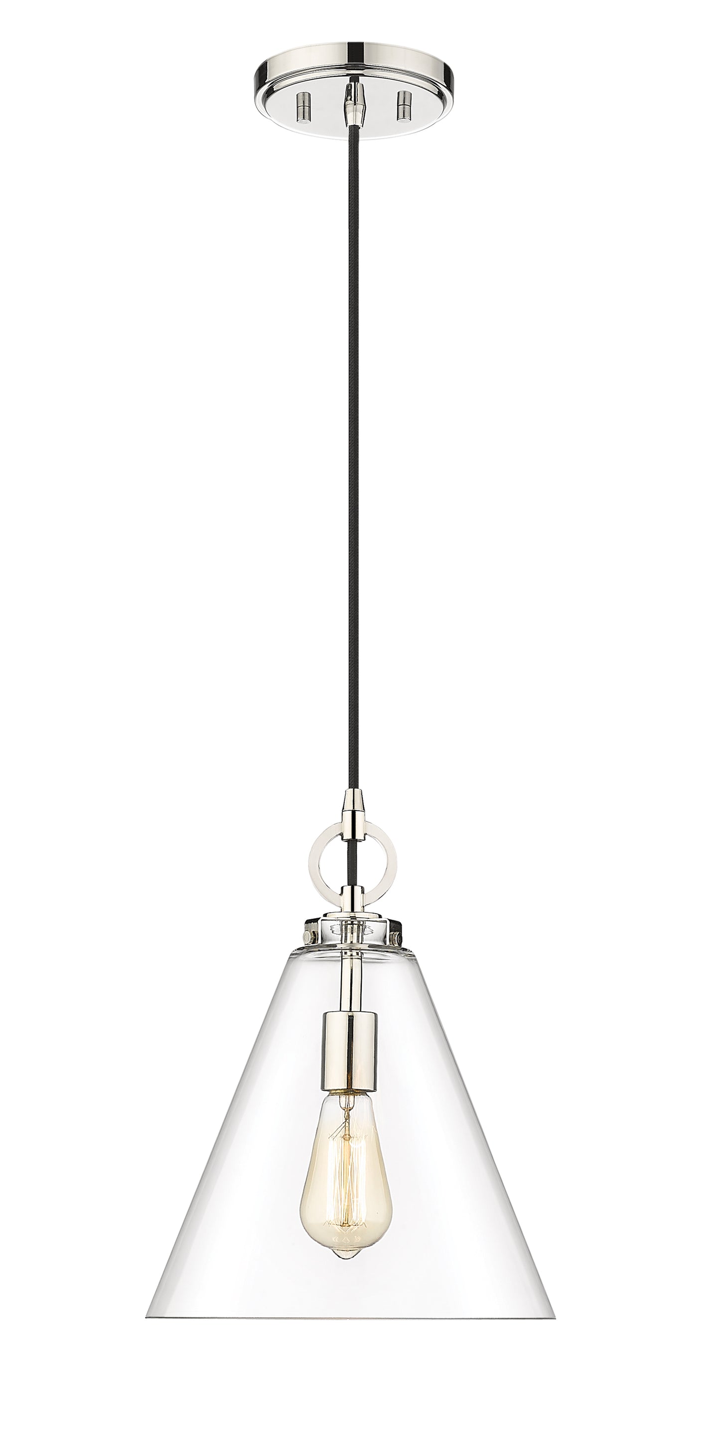 3034P11-PN - Harper 1 Light 12" Pendant - Polished Nickel