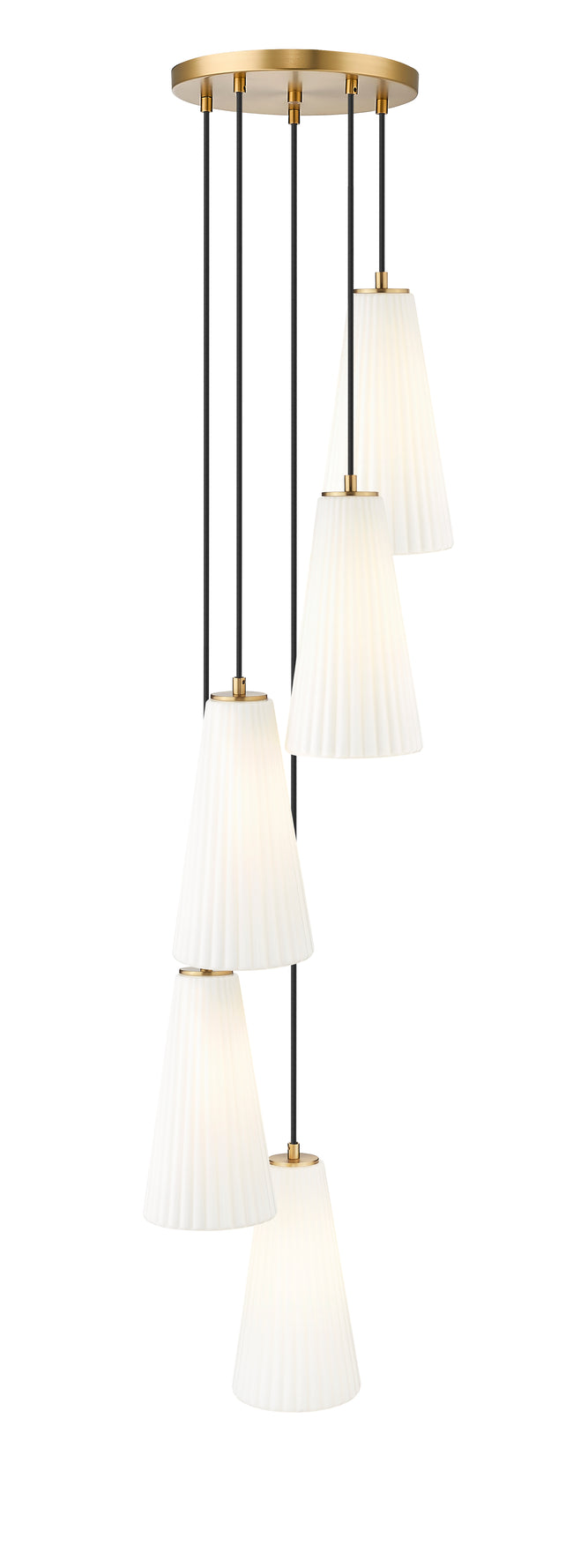 3043P7-5R-MGLD - Farrell 5 Light 12" Chandelier - Modern Gold