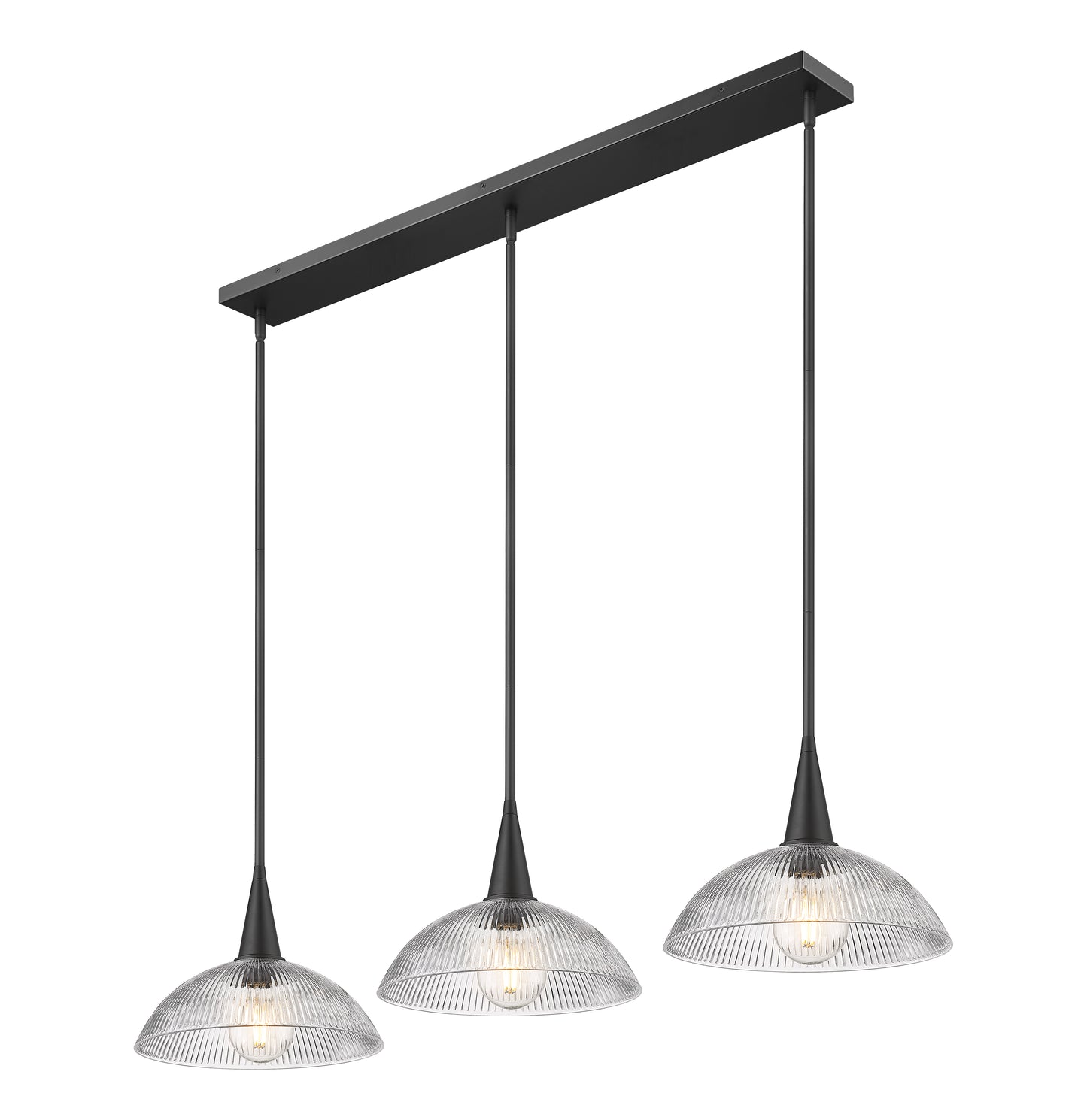 3051P12-3L-MB - Lunelle 3 Light Linear 52" Chandelier - Matte Black