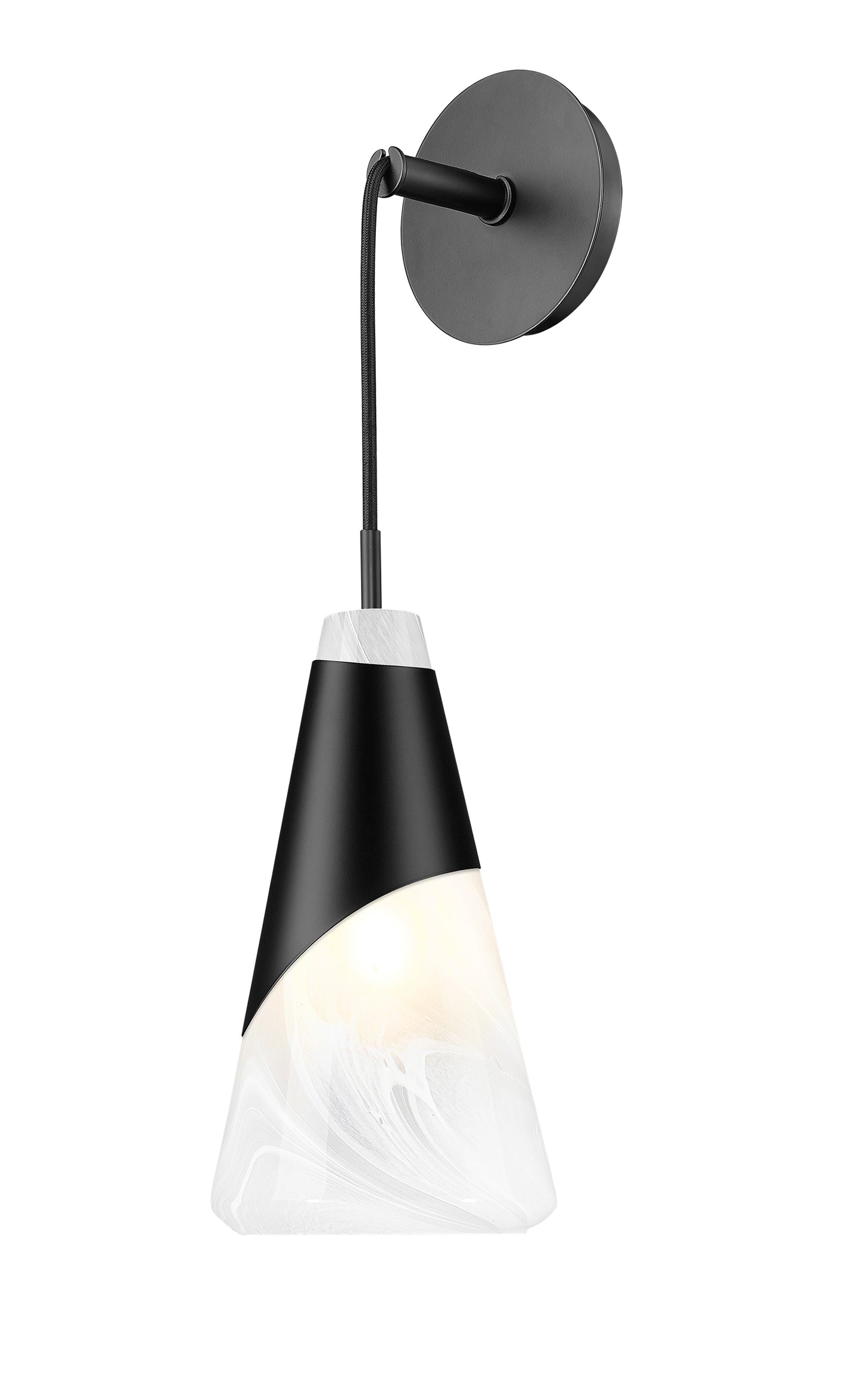 828-1S-MB - Aimie 1 Light Wall 20" Sconce - Matte Black