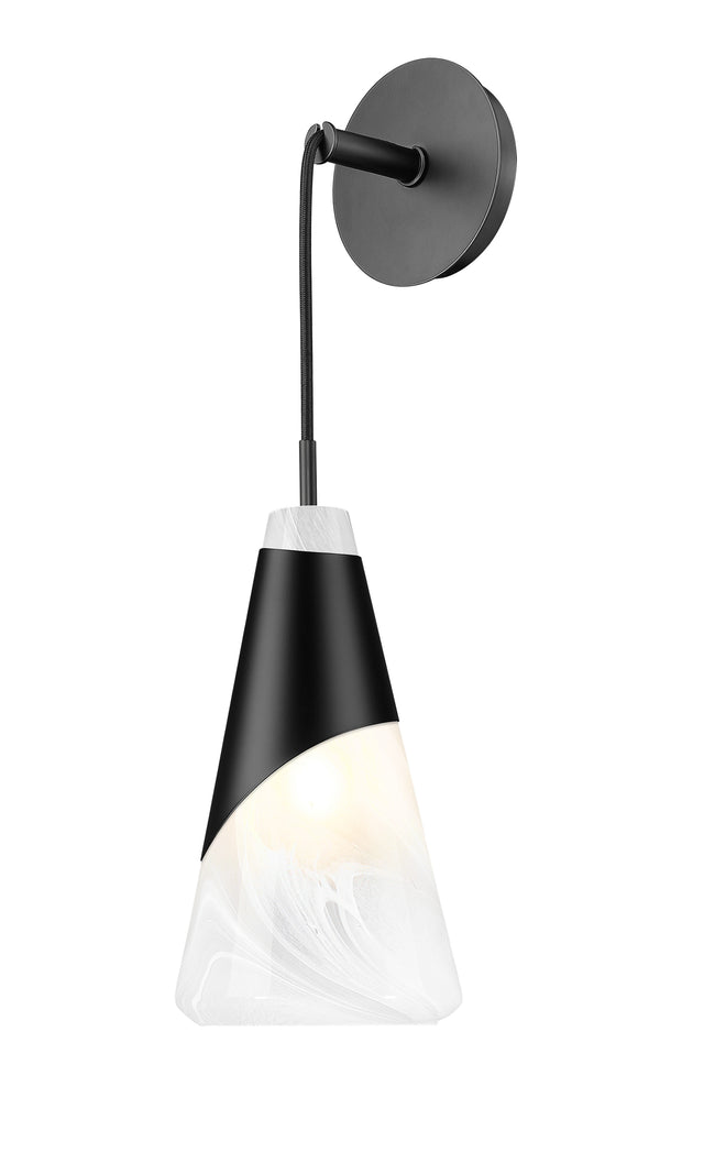 828-1S-MB - Aimie 1 Light Wall 20" Sconce - Matte Black