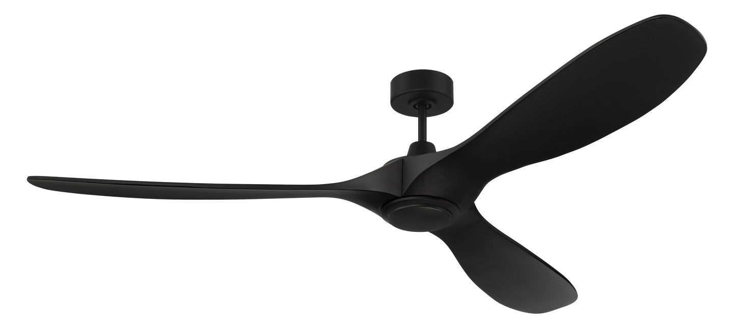 EVY72FB3-NWF - Envy 72" Ceiling Fan Damp Rated no Wifi 72" 3 Blade Indoor Outdoor Ceiling Fan with Light Kit - Flat Black