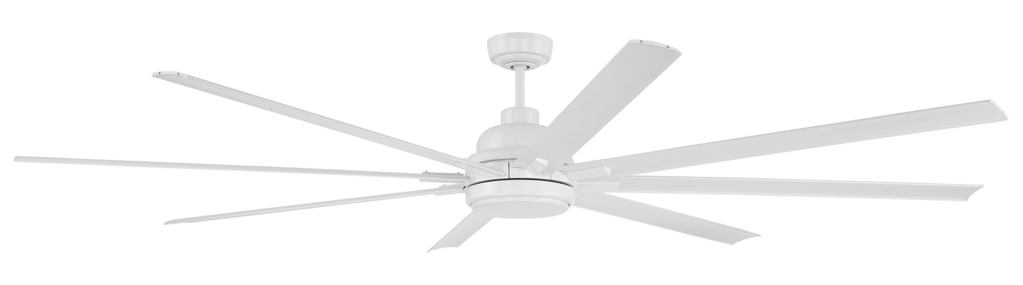 RSH84W8 - Rush 84 84" 8 Blade Indoor Outdoor Ceiling Fan with Light Kit - White