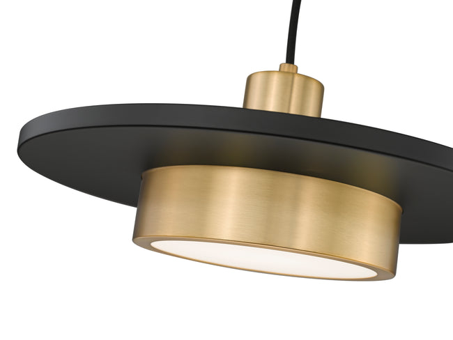 829P16-MB-MGLD-LED - Ludo 1 Light 16" Pendant - Matte Black / Modern Gold