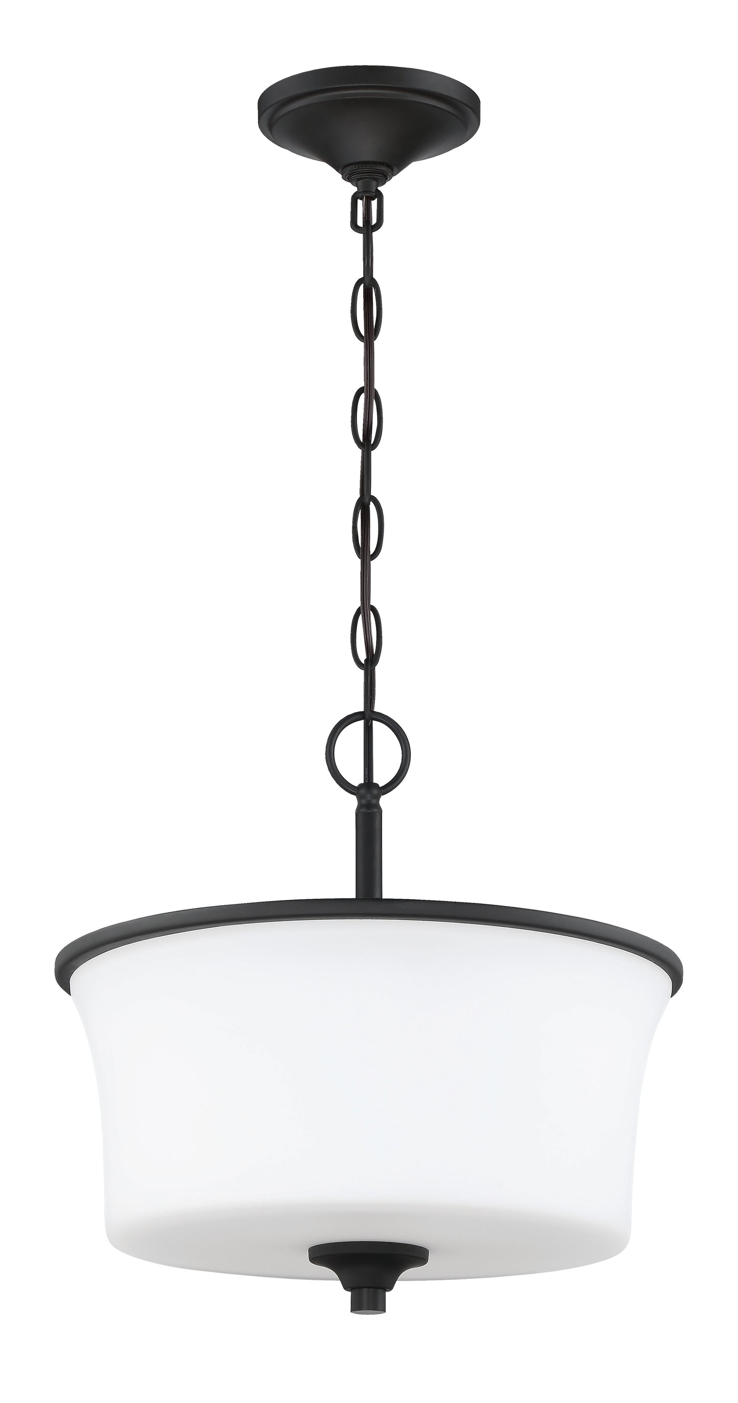 50452-FB-WG - Gwyneth 2 Light 15" High Semi Flush Mount - Flat Black