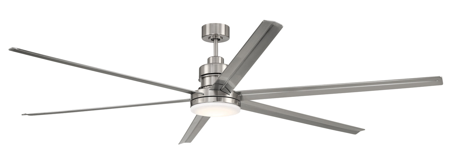 MND80BNK6 - Mondo 80 80" 6 Blade Ceiling Fan with Light Kit - Brushed Nickel