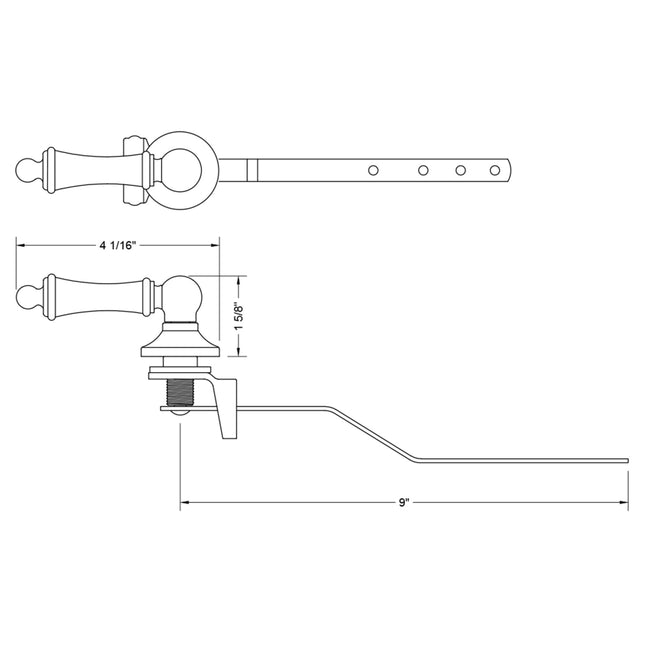 9148-SB - Toilet Tank Trip Lever for TOTO Clayton, Baldwin, Eco Clayton & Promenade - Satin Brass