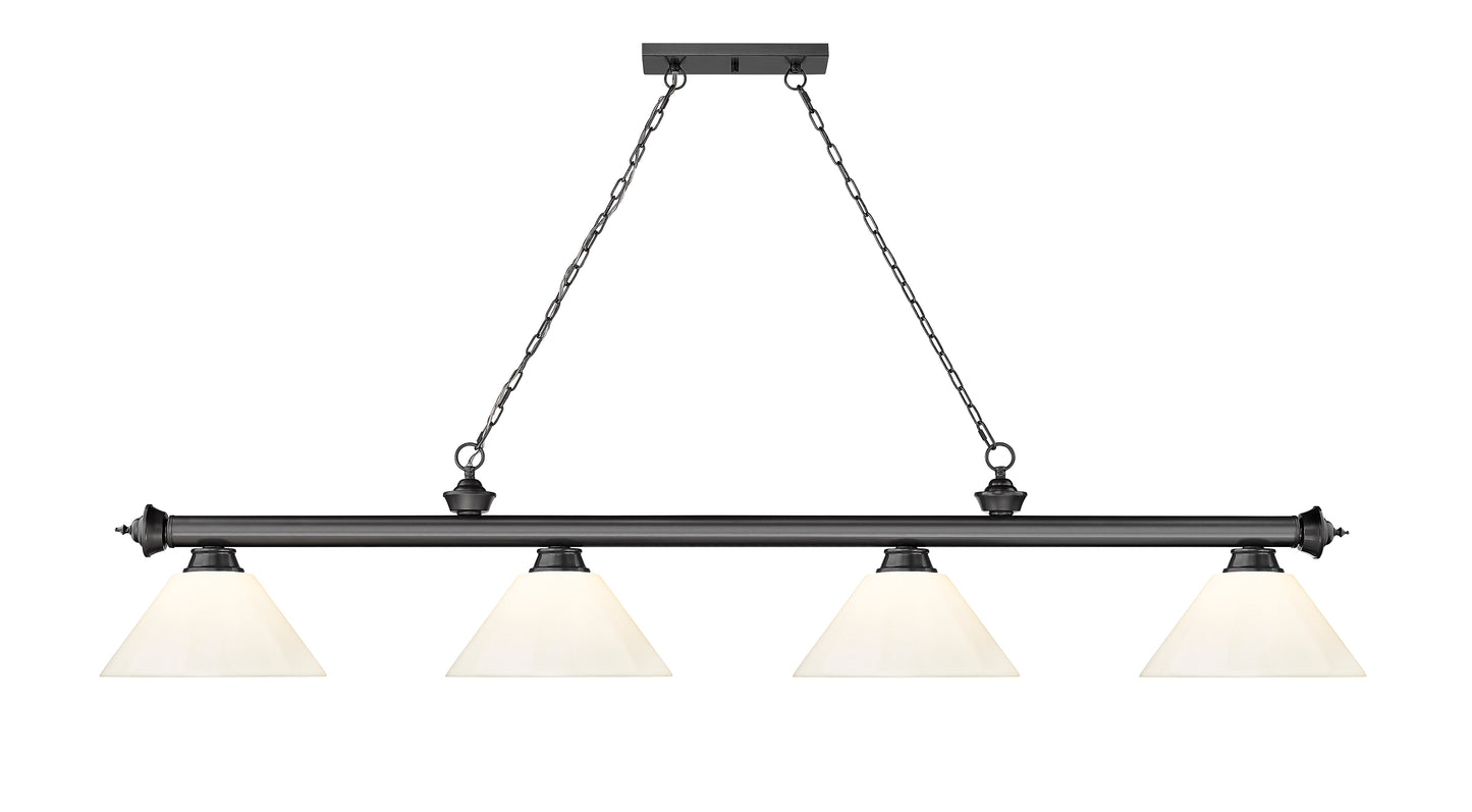 2306-4BP-PWH - Cordon 4 Light 81" Billiard - Bronze Plate