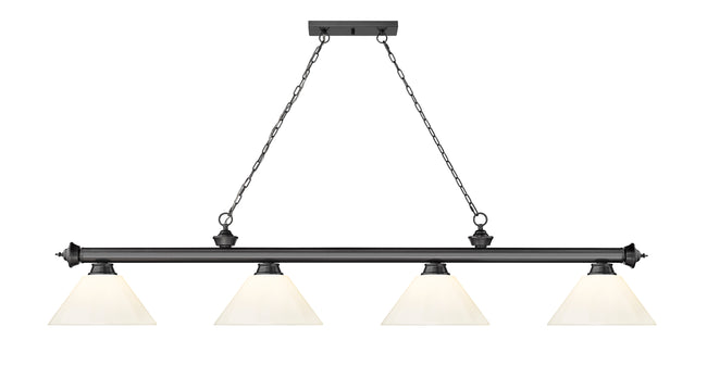 2306-4BP-PWH - Cordon 4 Light 81" Billiard - Bronze Plate