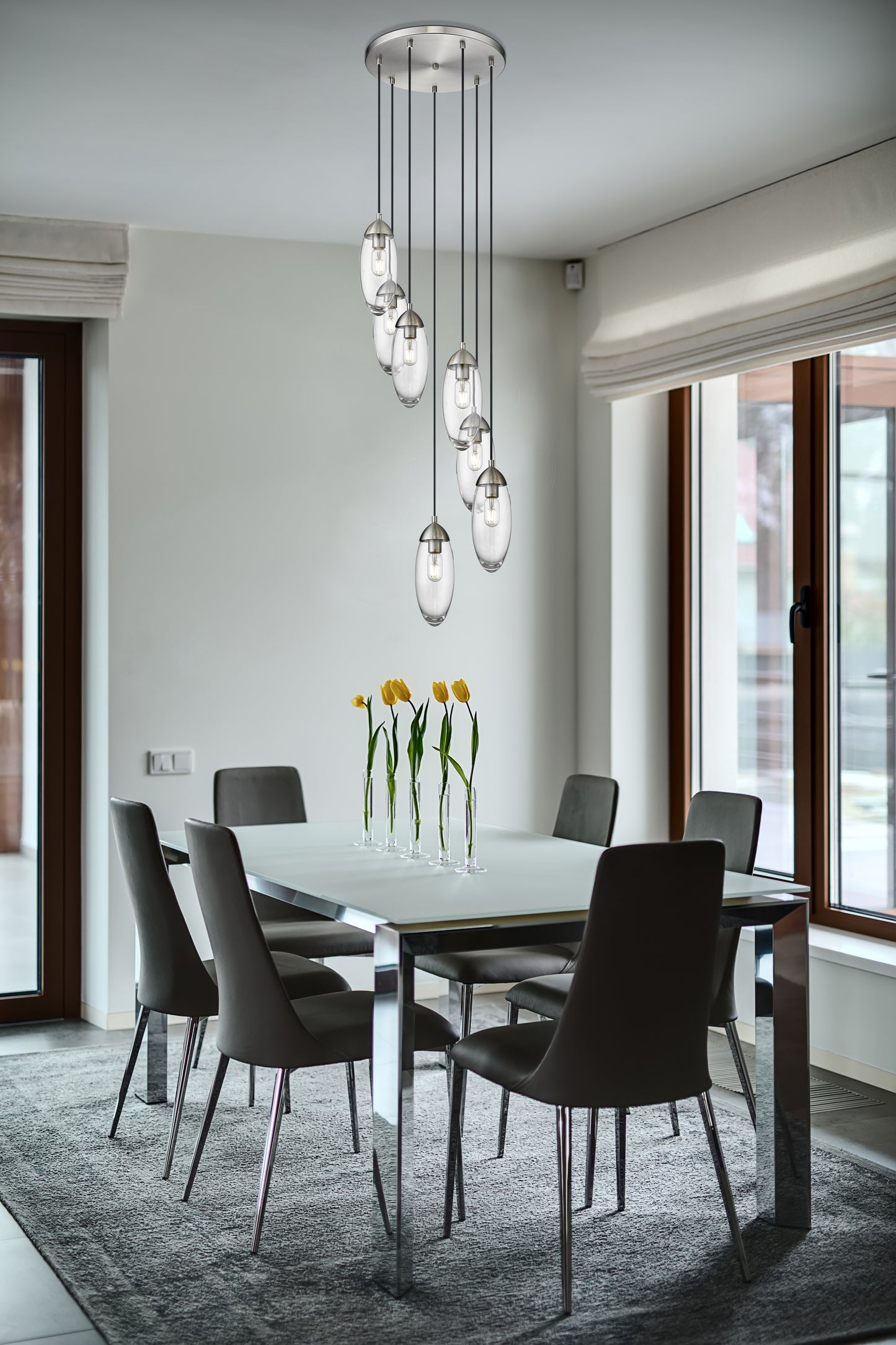 651P-7R-BN - Arden 7 Light 18" Chandelier - Brushed Nickel