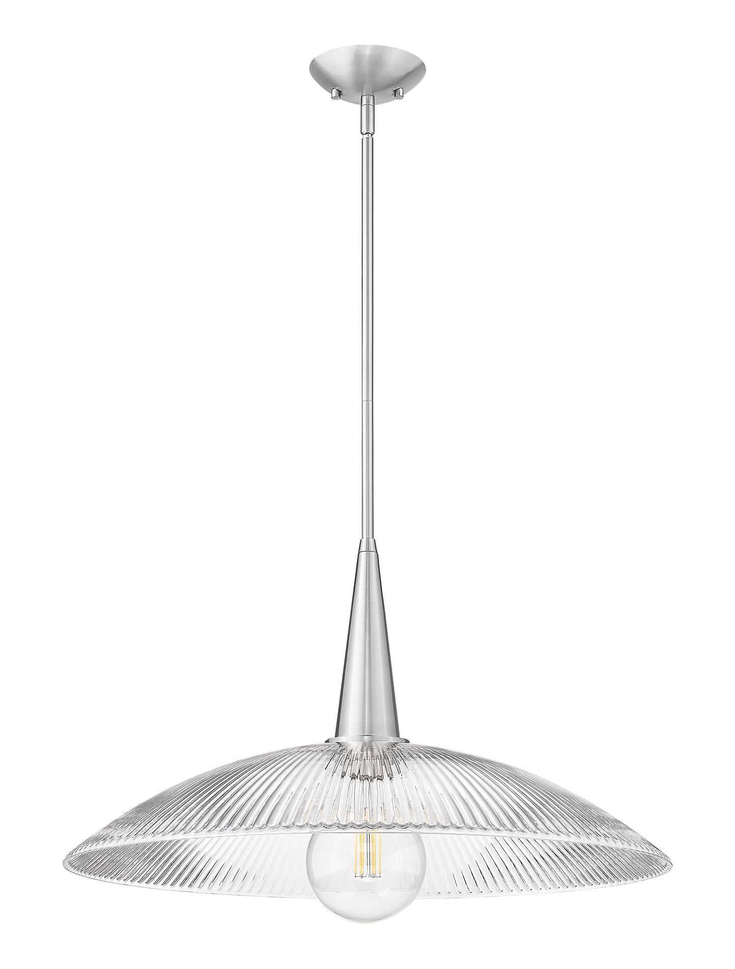 3051P24-BN - Lunelle 1 Light 24" Pendant - Brushed Nickel