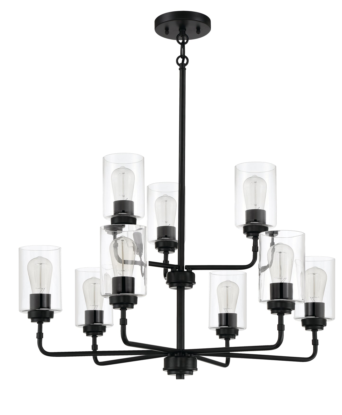 56029-FB - Stowe 9 Light 30" Wide Chandelier - Flat Black