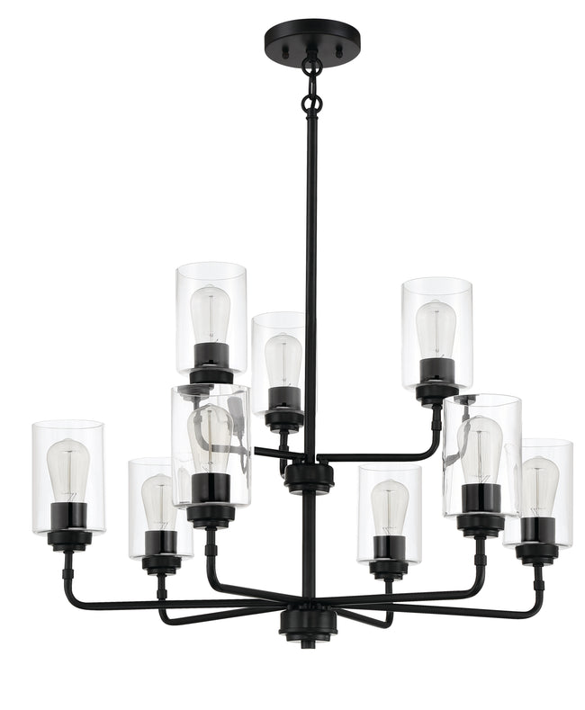 56029-FB - Stowe 9 Light 30" Wide Chandelier - Flat Black