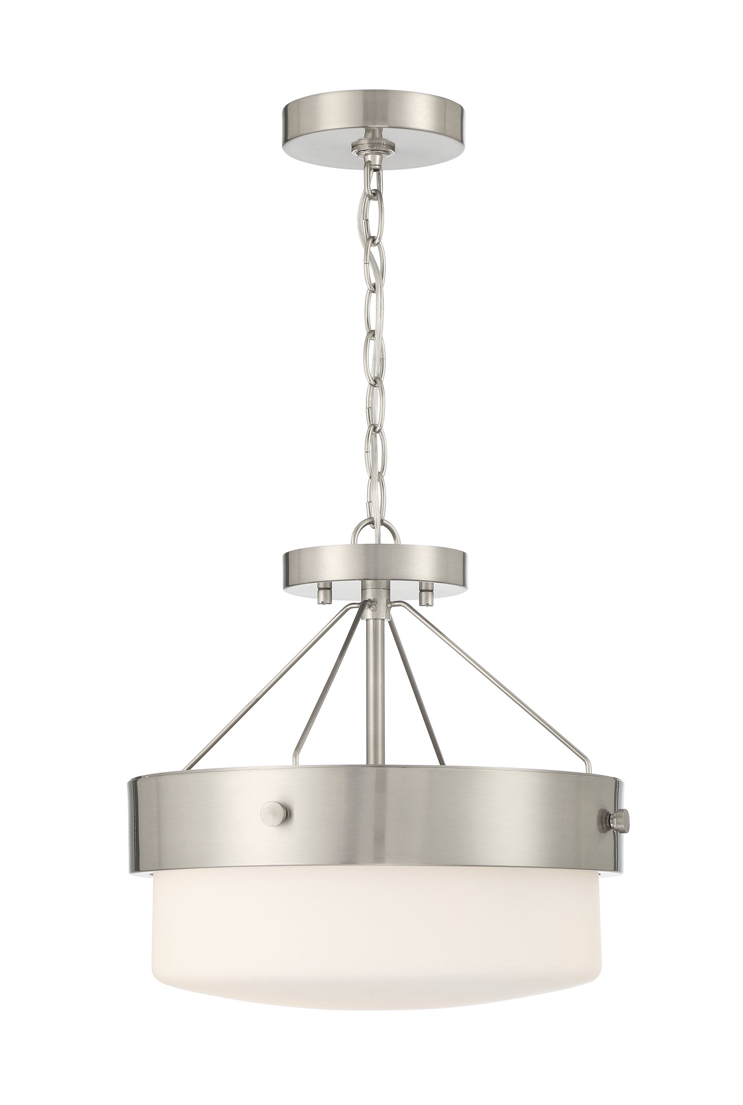 XS3213-BNK - Oak Street 2 Light 13" High Semi Flush Mount - Brushed Nickel