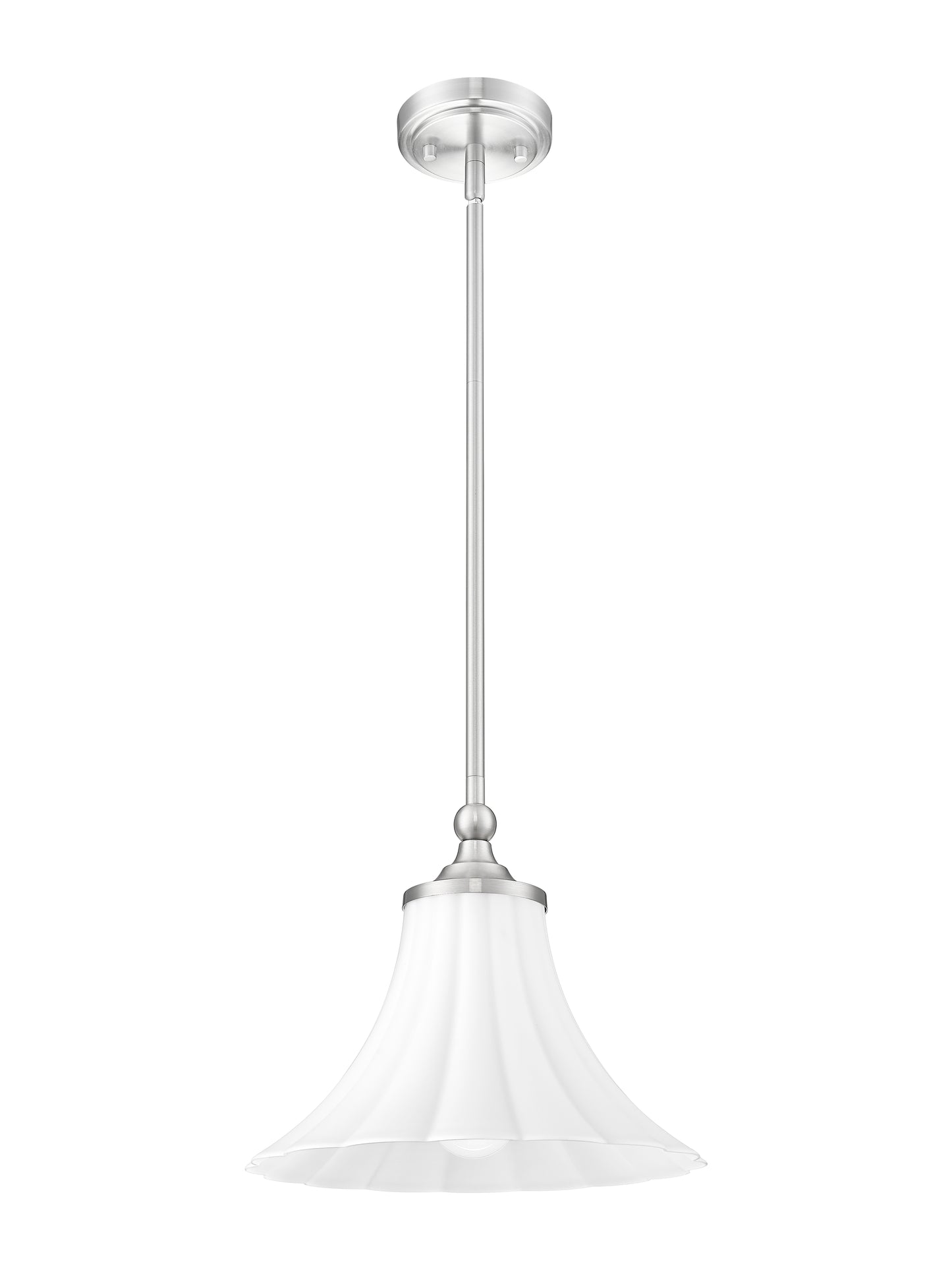 1958P12-BN - Fleur 1 Light 12" Pendant - Brushed Nickel