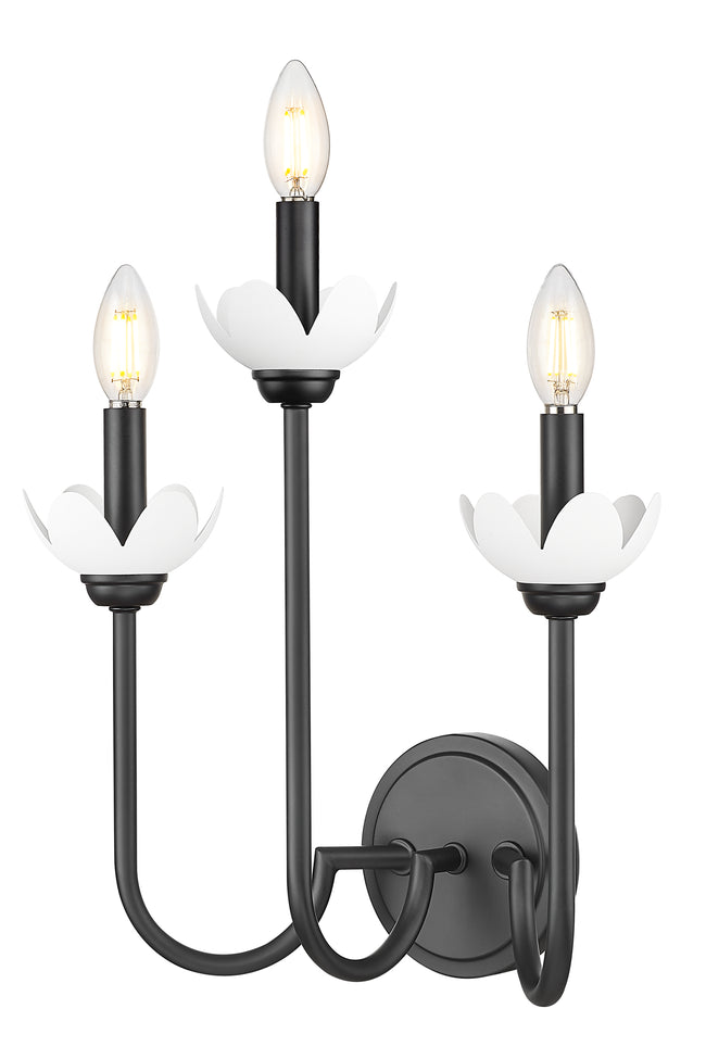 352-3S-MB - Allistair 3 Light Wall 16" Sconce - Matte Black