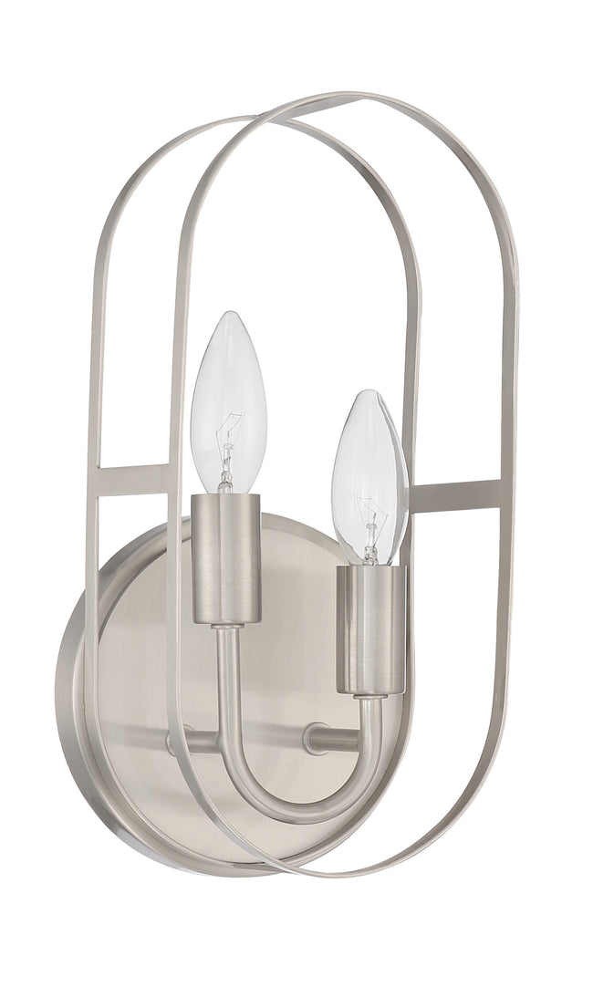 12806BNK2 - Mindful 2 Light 12.5" High Wall Sconce - Brushed Nickel