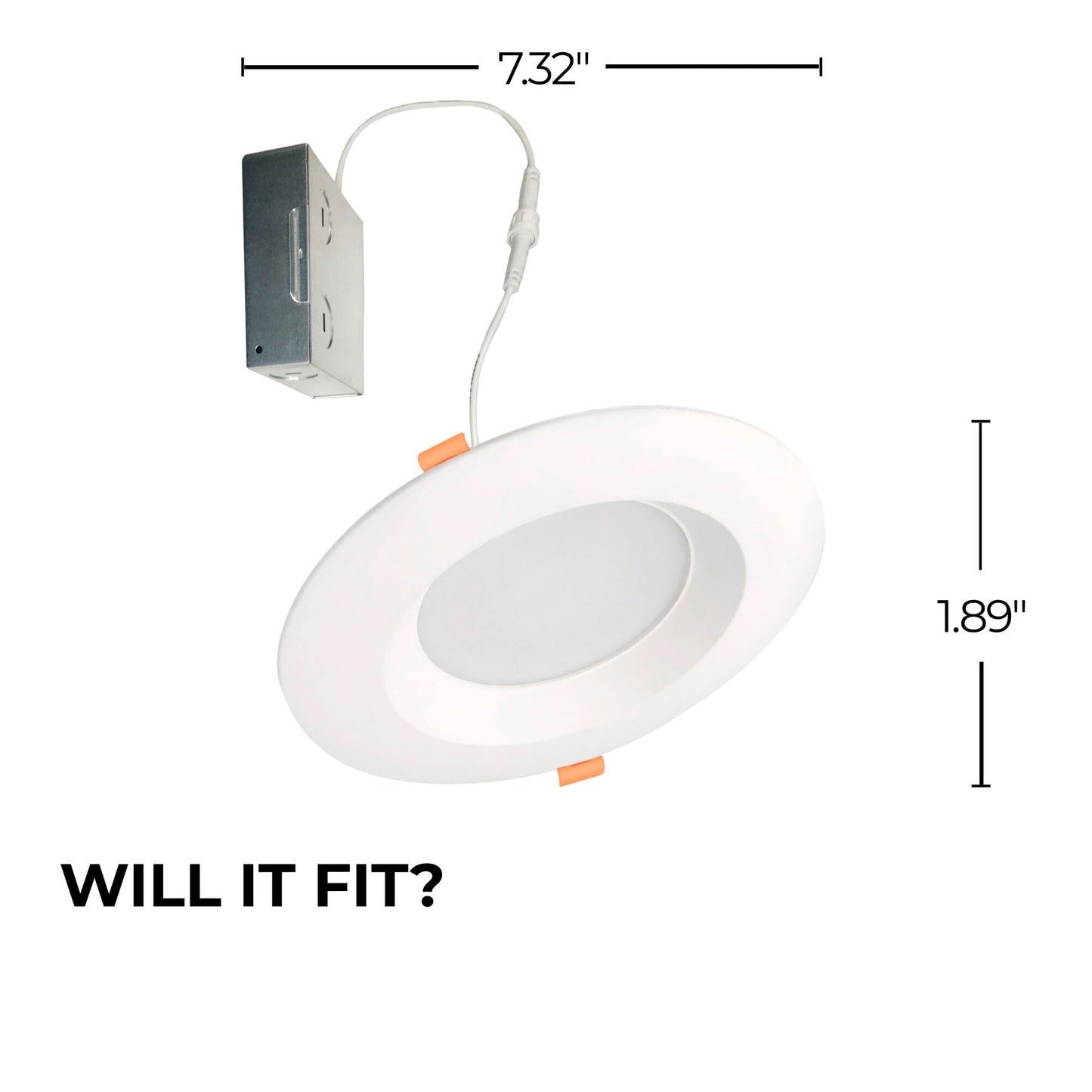 773302 - LED 6" Round Recessed Downlight Fixture with Metal Jbox, 75 Watt Equivalent, 5 CCT - 27/30/35/40/50K