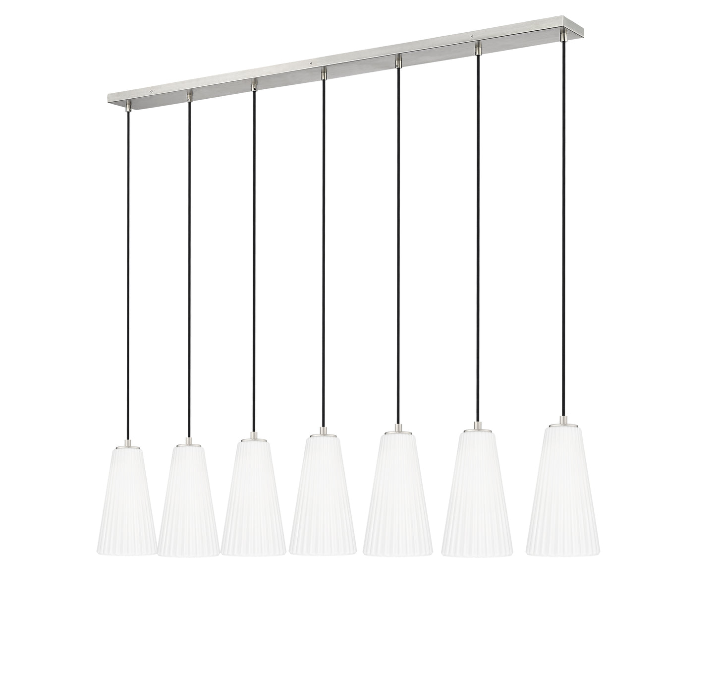 3043P6-7L-BN - Farrell 7 Light Linear 54" Chandelier - Brushed Nickel