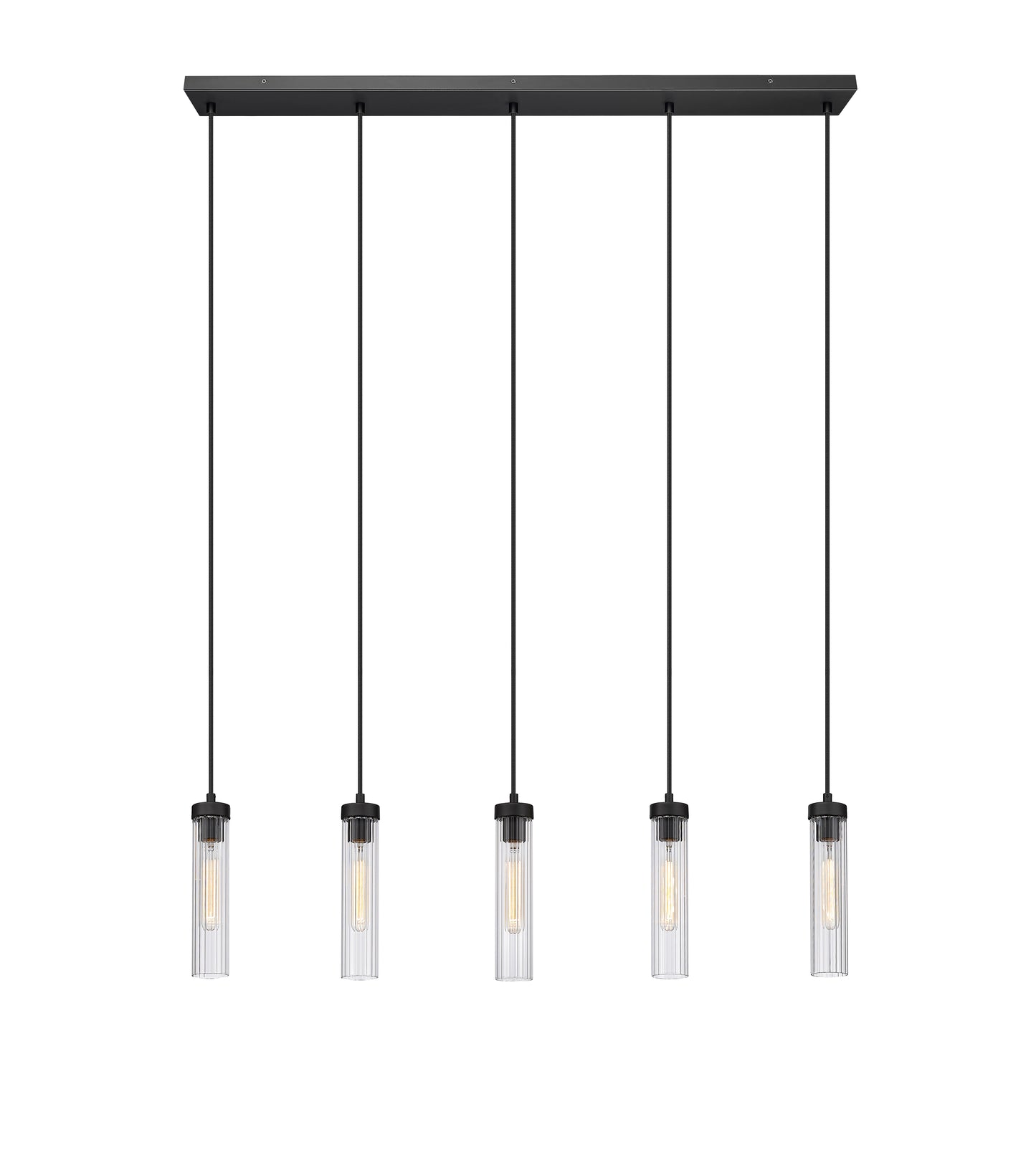 740P-5L-MB - Beau 5 Light Linear 42" Chandelier - Matte Black