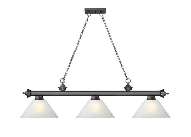 2306-3BP-AWL14 - Cordon 3 Light 57" Billiard - Bronze Plate
