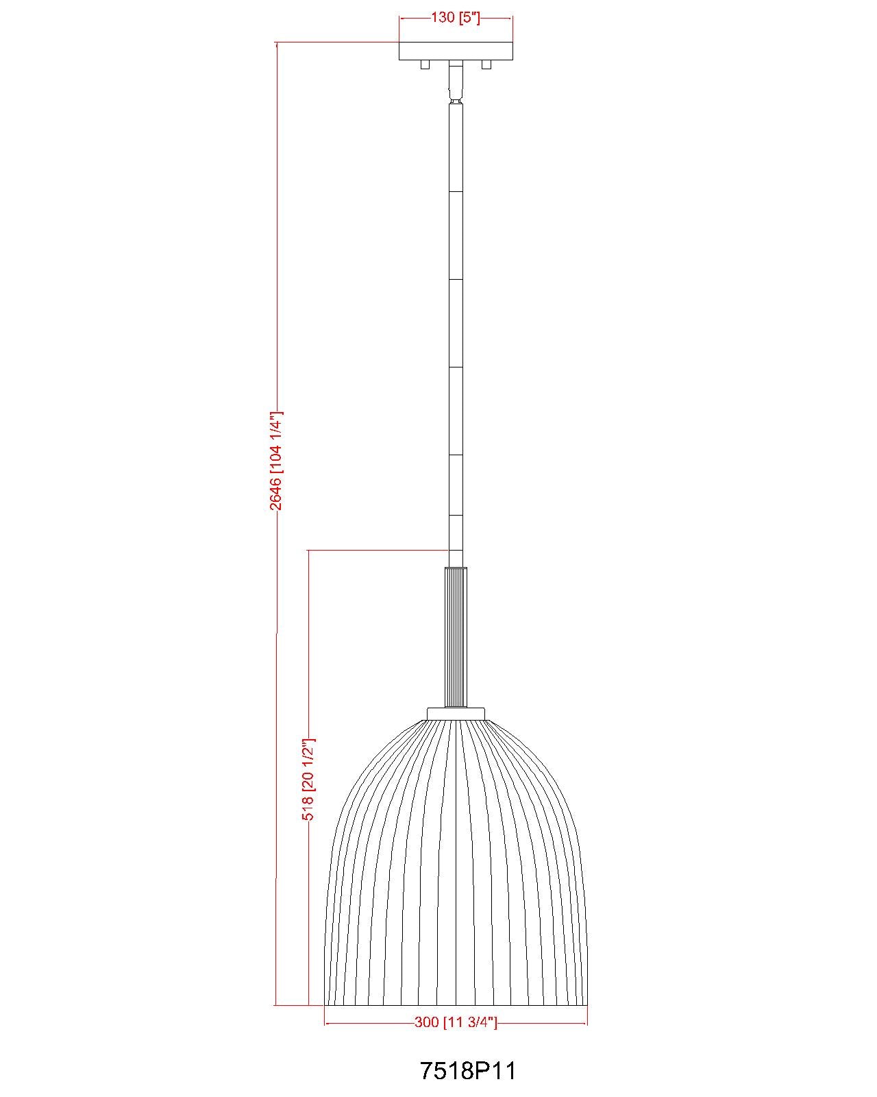 7518P11-MGLD - Naya 1 Light 12" Pendant - Modern Gold