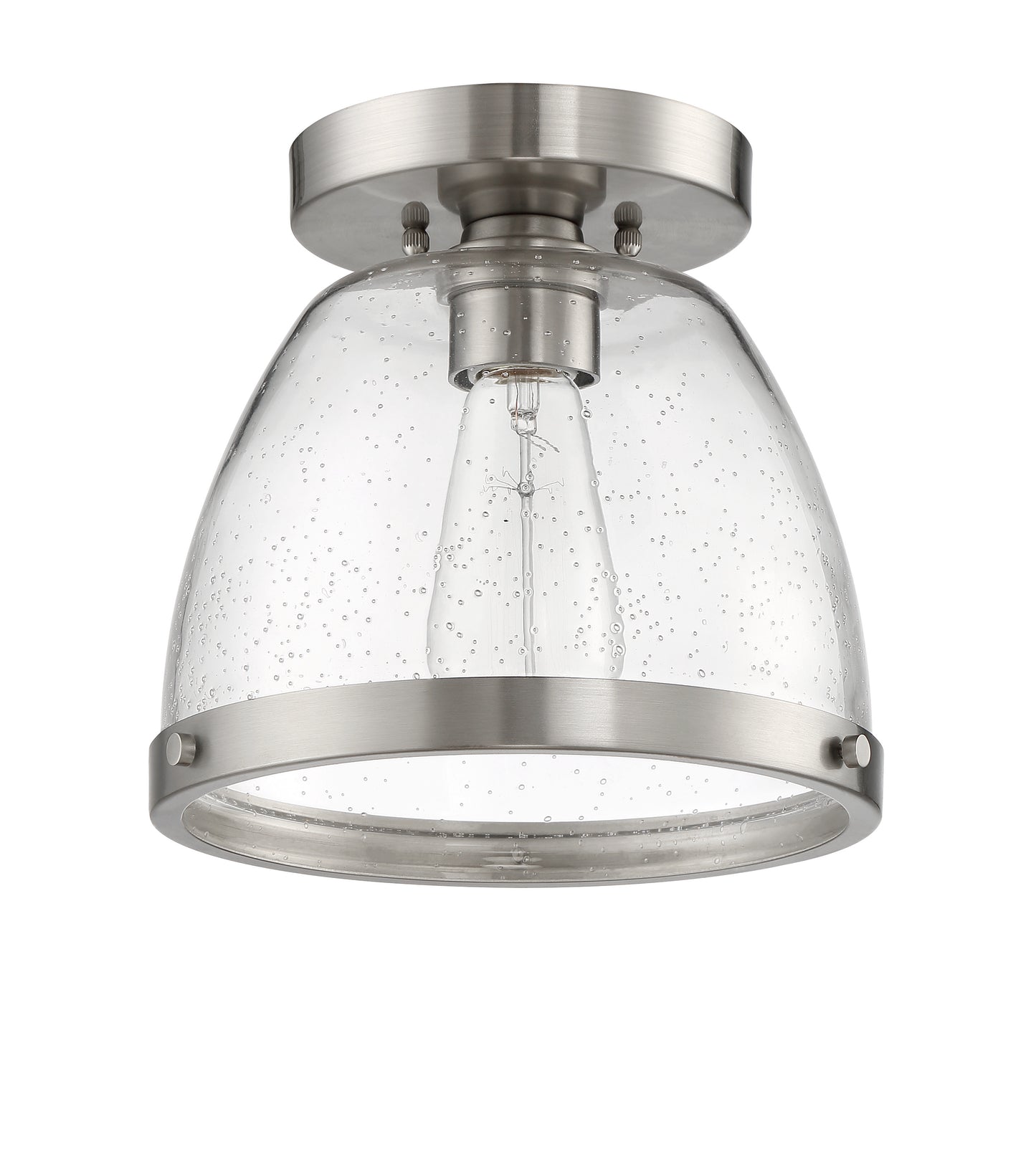 X1408-BNK - Lodie 1 Light 7.5" Wide Flush Mount - Brushed Nickel
