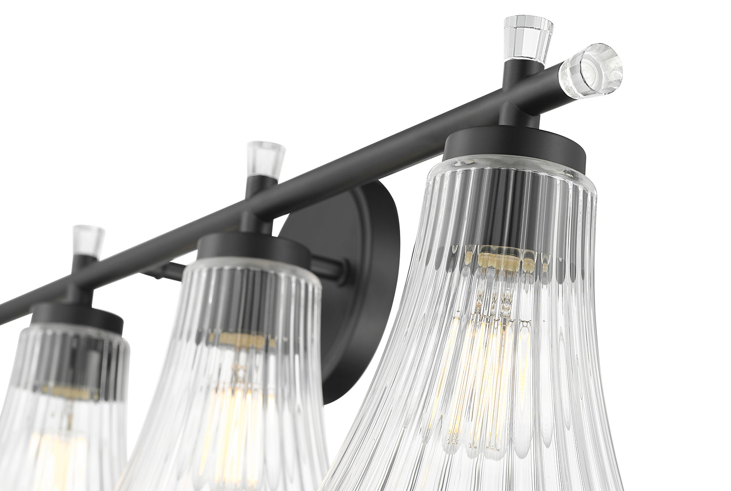 7519-4V-MB - Belle 4 Light 32" Vanity - Matte Black
