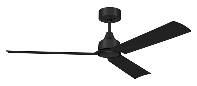 CHM52FB3 - Charming 52" 3-Blade Indoor/Outdoor Damp Rated Ceiling Fan 52" 3 Blade Indoor Outdoor Ceiling Fan with Light Kit - Flat Black