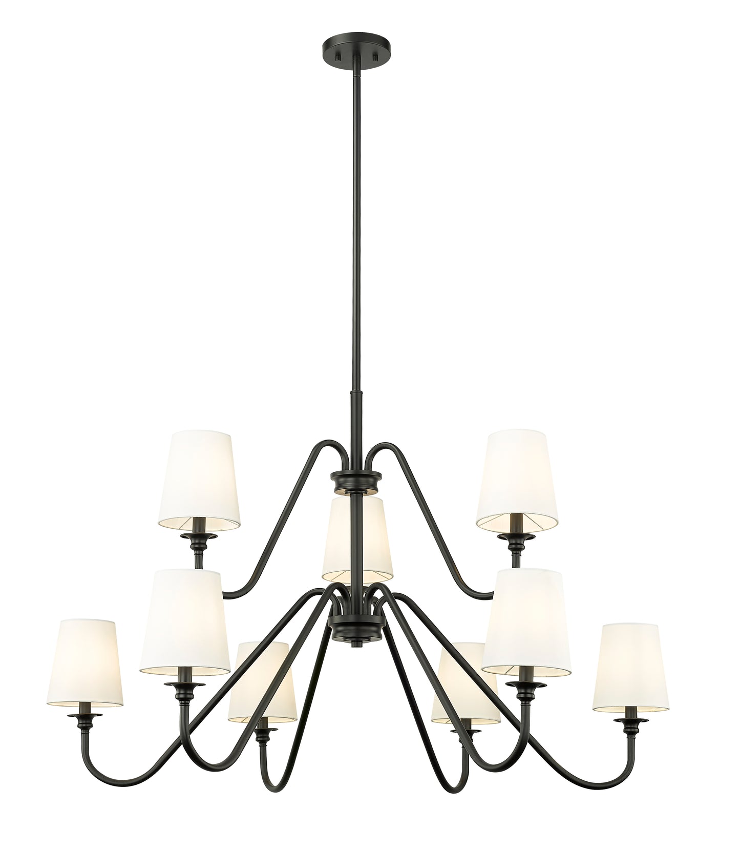 7509-9-46MB - Gianna 9 Light 46" Chandelier - Matte Black