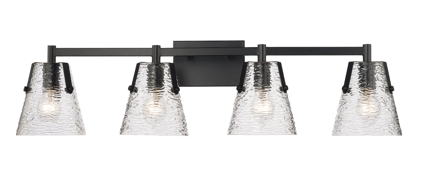 1101-4V-MB - Analia 4 Light 36" Vanity - Matte Black