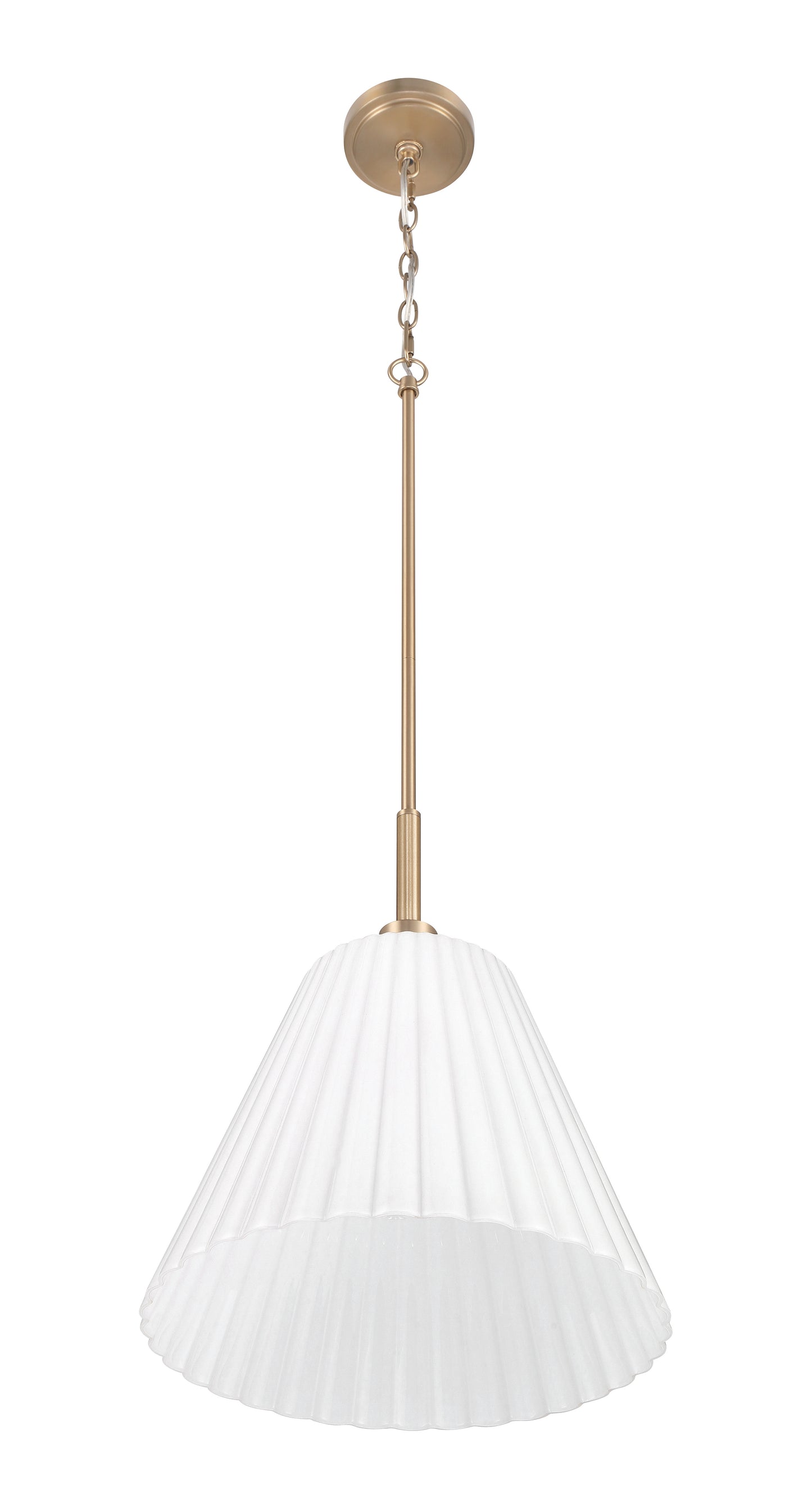62392-CPZ - Pleated II 1 Light 14" Wide Pendant - Premium Bronze
