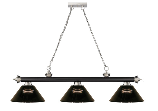 2306-3MB-BN-ARS - Cordon 3 Light 57" Billiard - Matte Black / Brushed Nickel