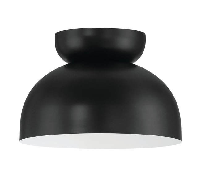59181-FB - Ventura Dome 1 Light 10.5" Wide Flush Mount - Flat Black