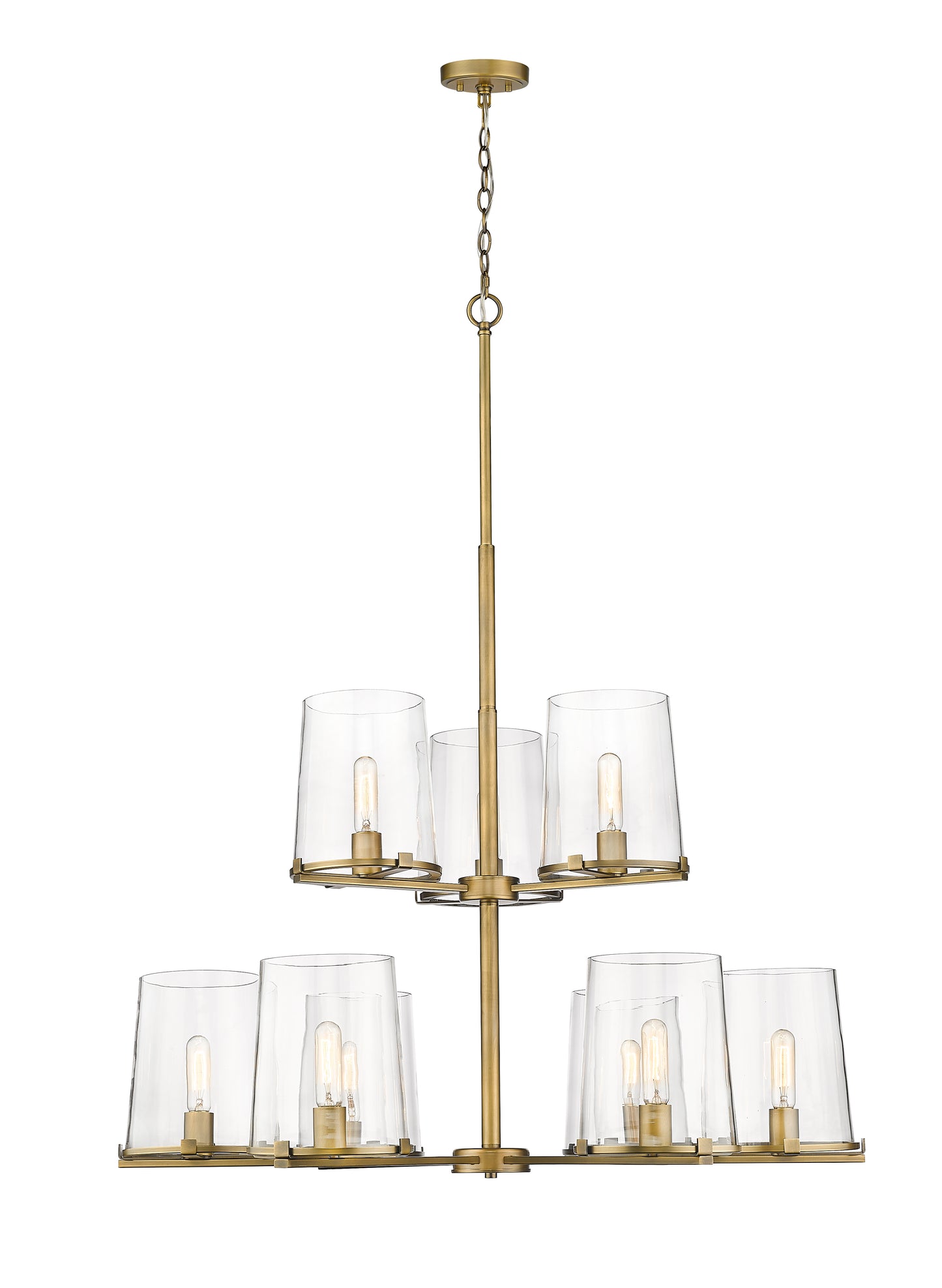 3032-9RB - Callista 9 Light 38" Chandelier - Rubbed Brass
