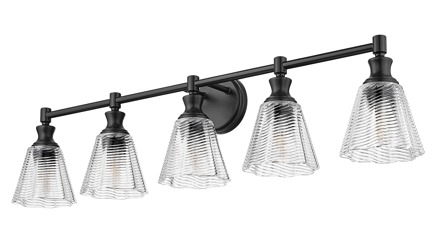 7704-5V-MB - Auden 5 Light 40" Vanity - Matte Black