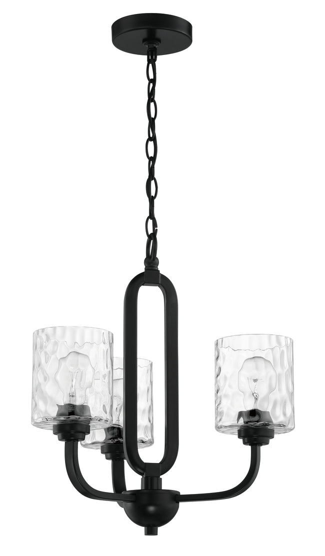 54223-FB - Collins 3 Light 18" Wide Chandelier - Flat Black