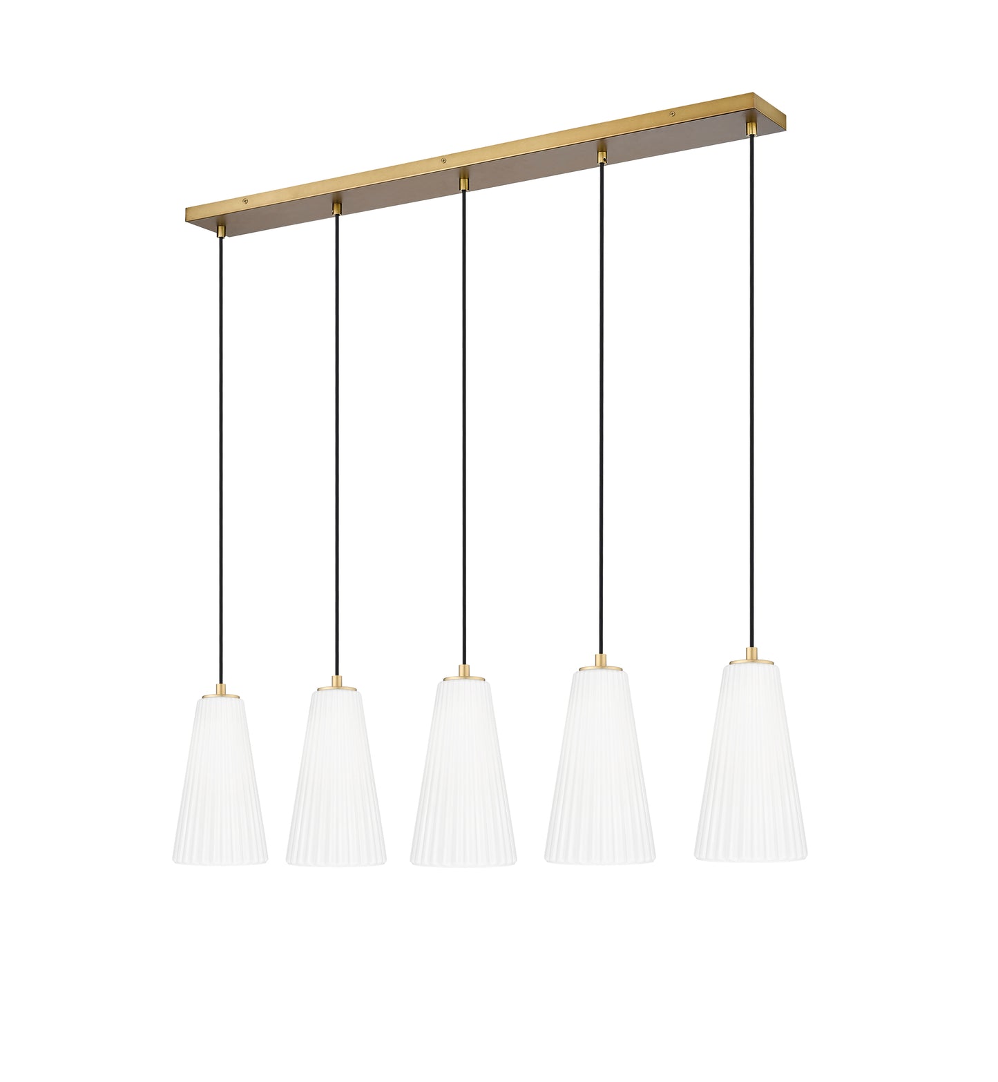 3043P6-5L-MGLD - Farrell 5 Light Linear 42" Chandelier - Modern Gold