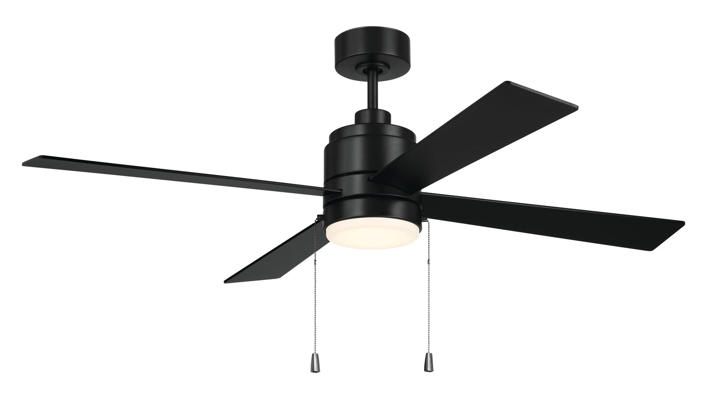 MCY52FB4-PC - McCoy 52 4 Blade with Pull Chains 52" 4 Blade Ceiling Fan with Light Kit - Flat Black