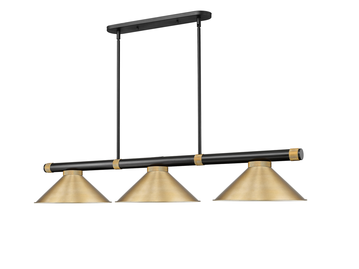 3050-3MB-RB-HBR15 - Vanguard 3 Light 58" Billiard - Matte Black / Rubbed Brass