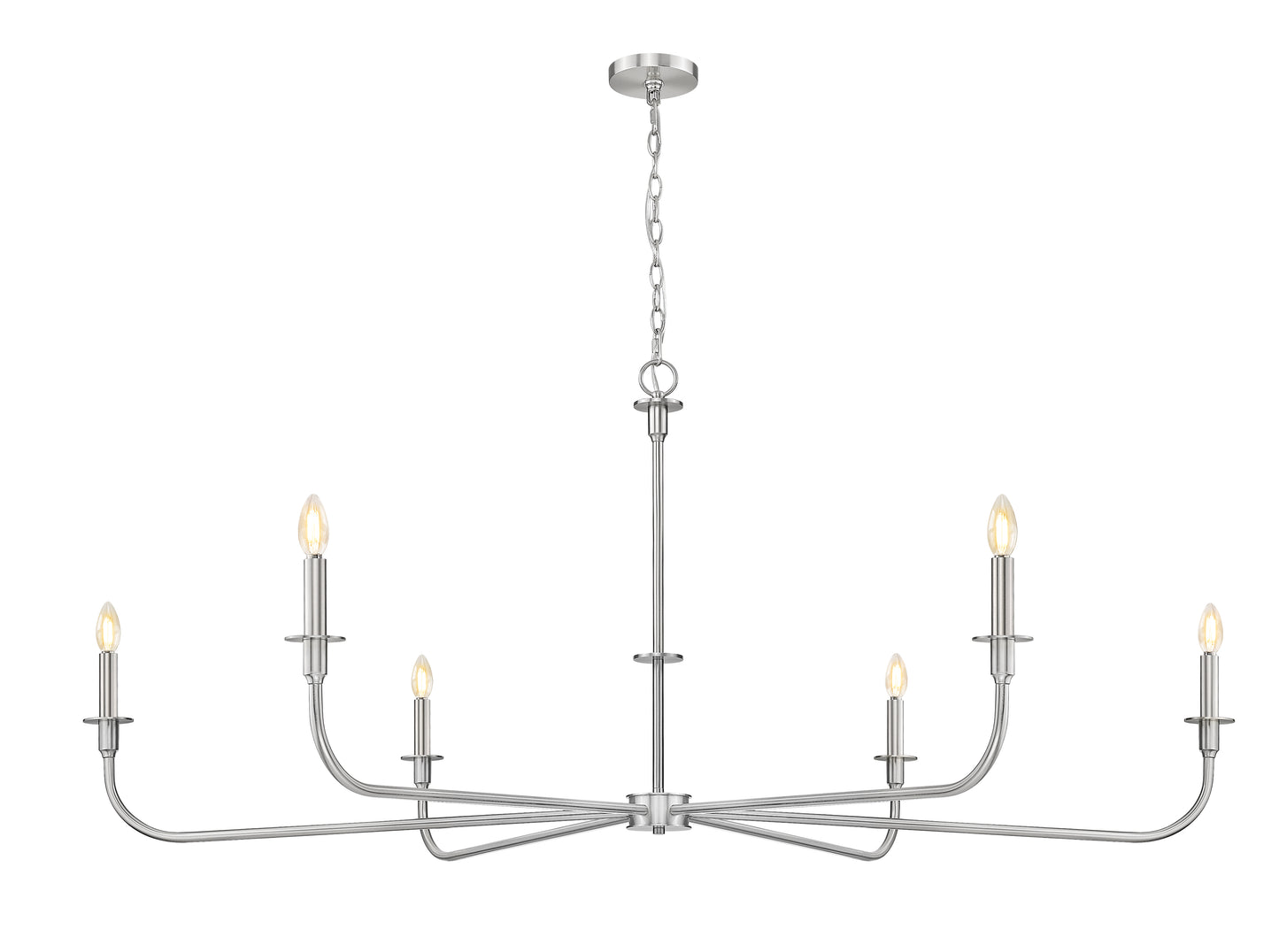 3049-62BN - Tova 6 Light 66" Chandelier - Brushed Nickel