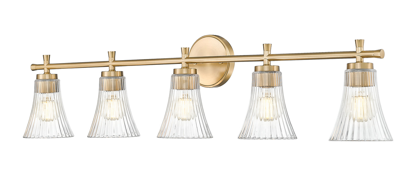 7519-5V-MGLD - Belle 5 Light 42" Vanity - Modern Gold