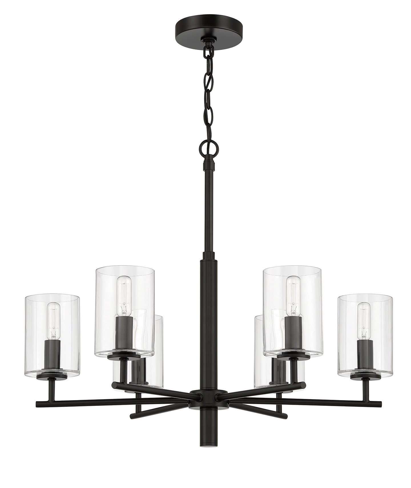 55626-FB - Hailie 6 Light 26" Wide Chandelier - Flat Black