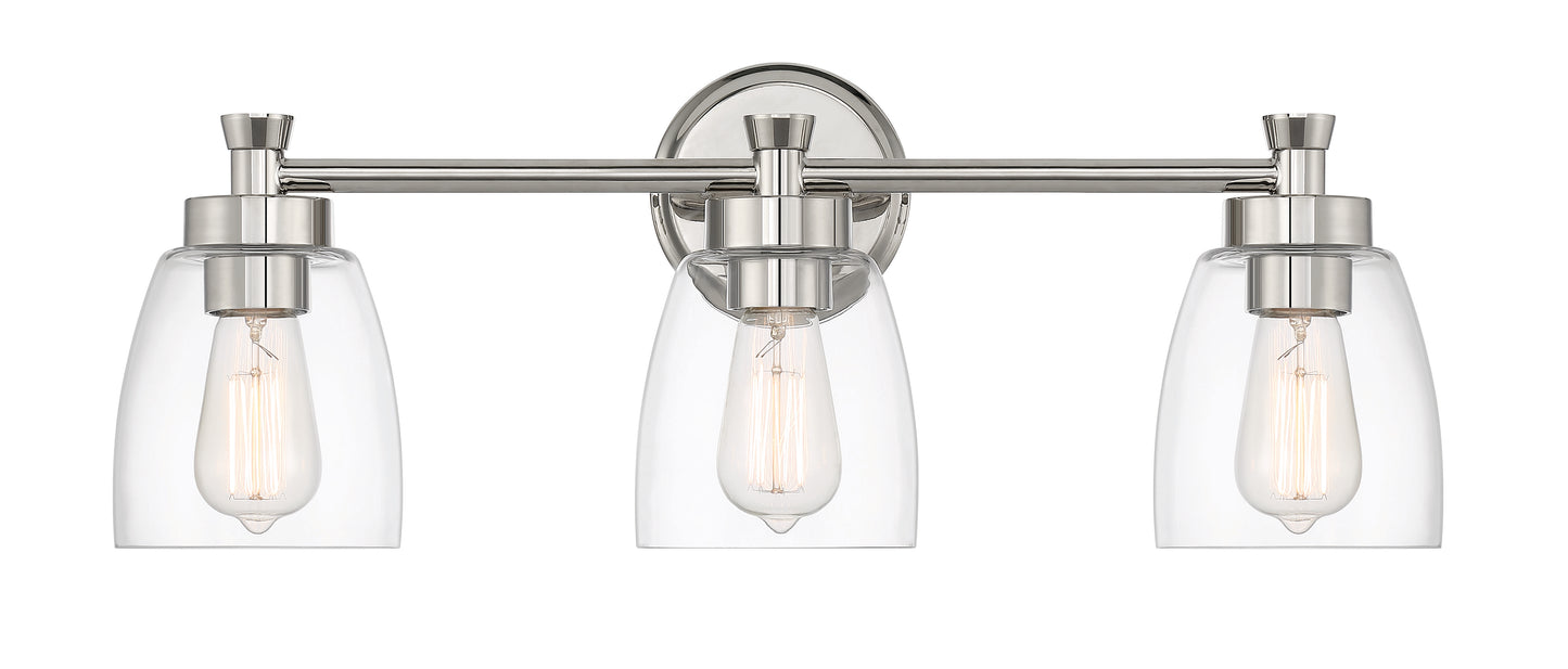 12724PLN3 - Henning 3 Light 24" Wide Vanity Light - Polished Nickel