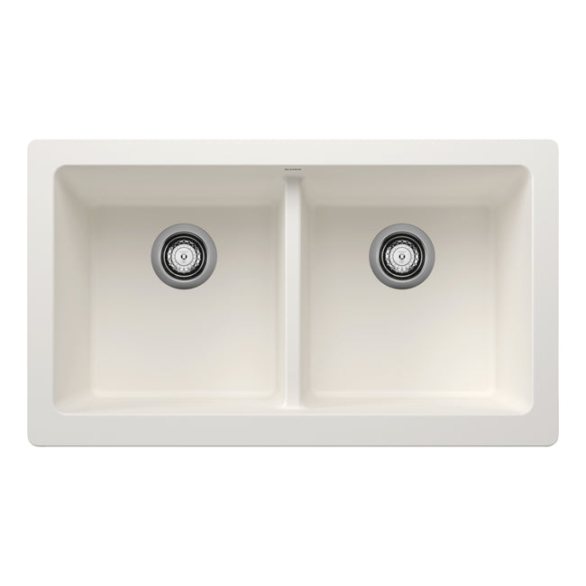 526550 - 33" Vintera Double Bowl Apron-Front Farmhouse Sink - White