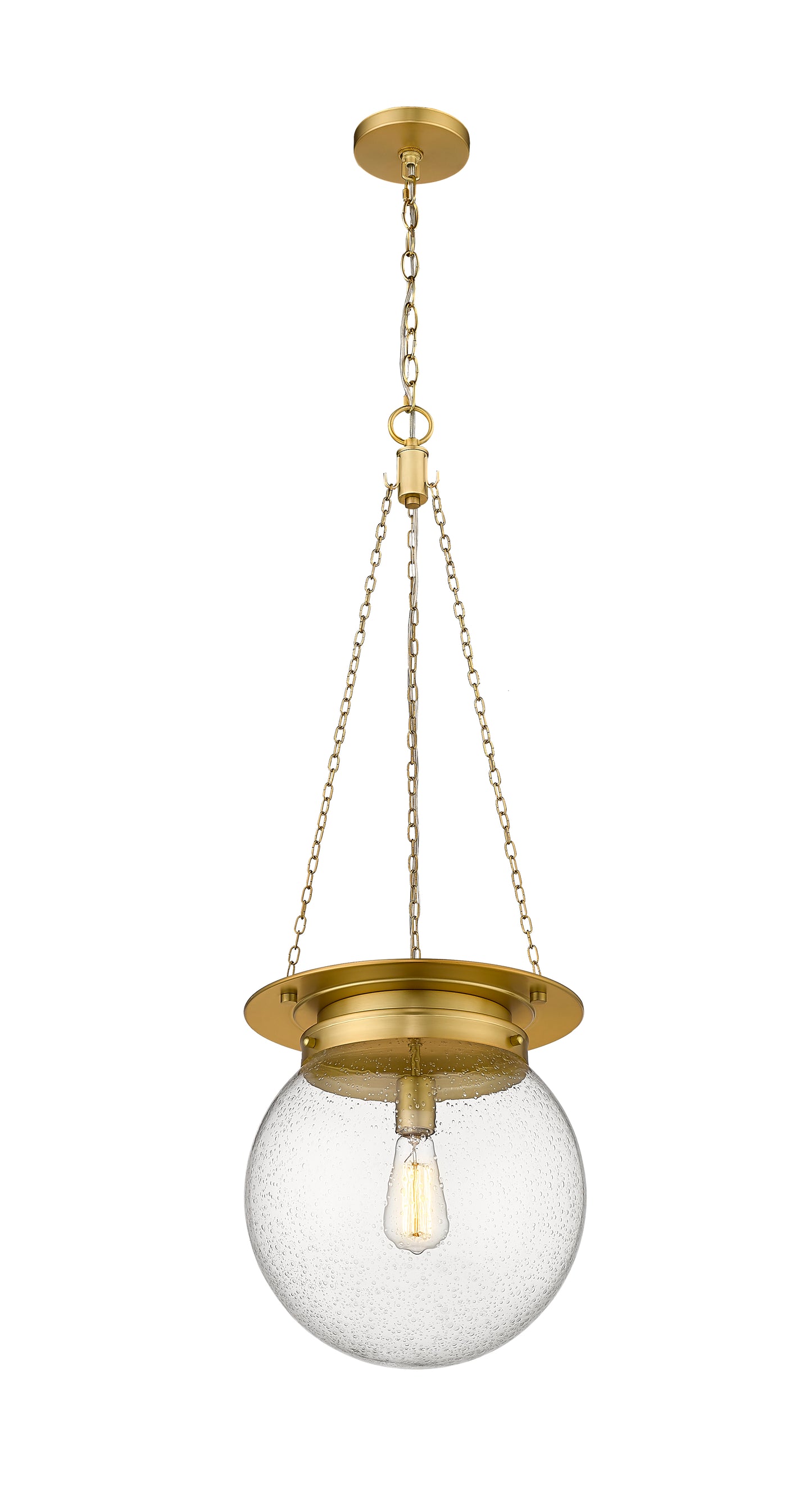7506P13-HBR - Calhoun 1 Light 13" Pendant - Heritage Brass