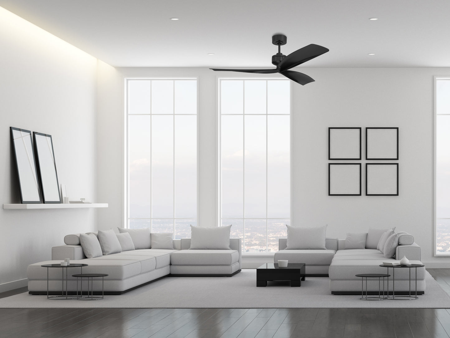 RFK52FB3 - Rafiki 52" 3 Blade Indoor Outdoor Ceiling Fan - Flat Black