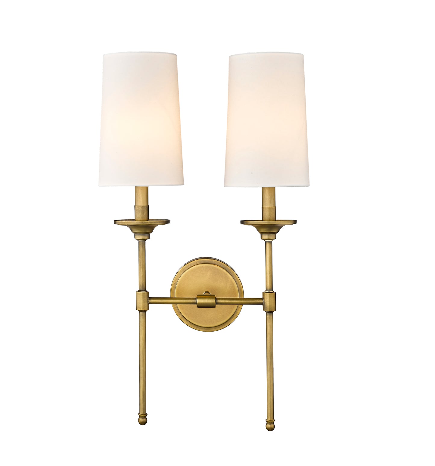 3033-2S-RB - Emily 2 Light Wall 24" Sconce - Rubbed Brass