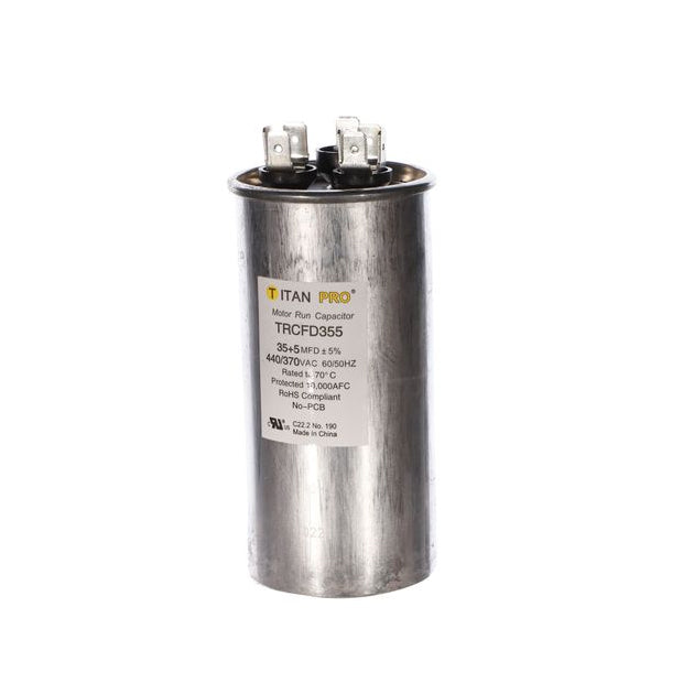 TRCFD355 - Titan Pro 35/5 MFD Round Dual Run Capacitor - 440/370V
