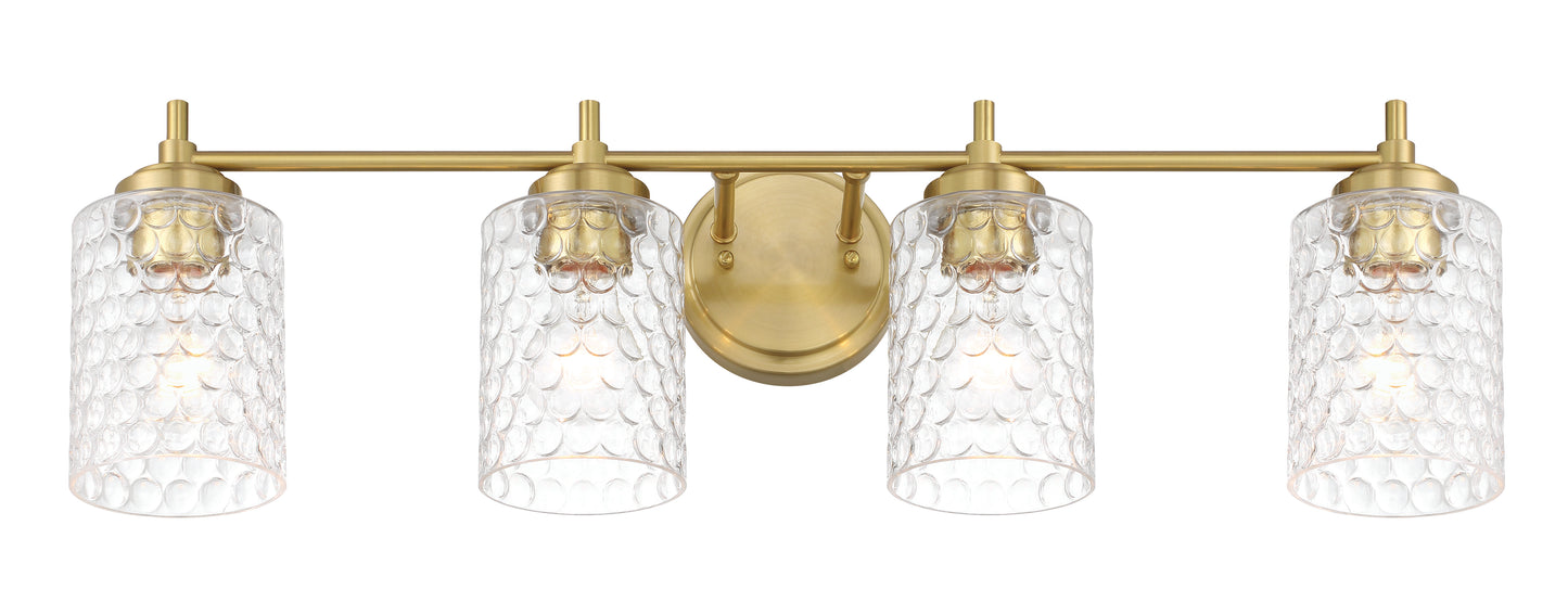 60504-SB - Claire 4 Light 30" Wide Vanity Light - Satin Brass